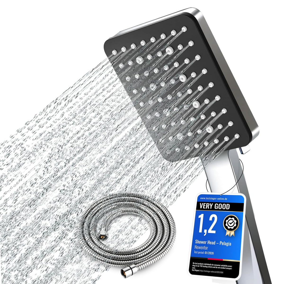 High Pressure Shower Head, Power Shower Head with 6 Modes