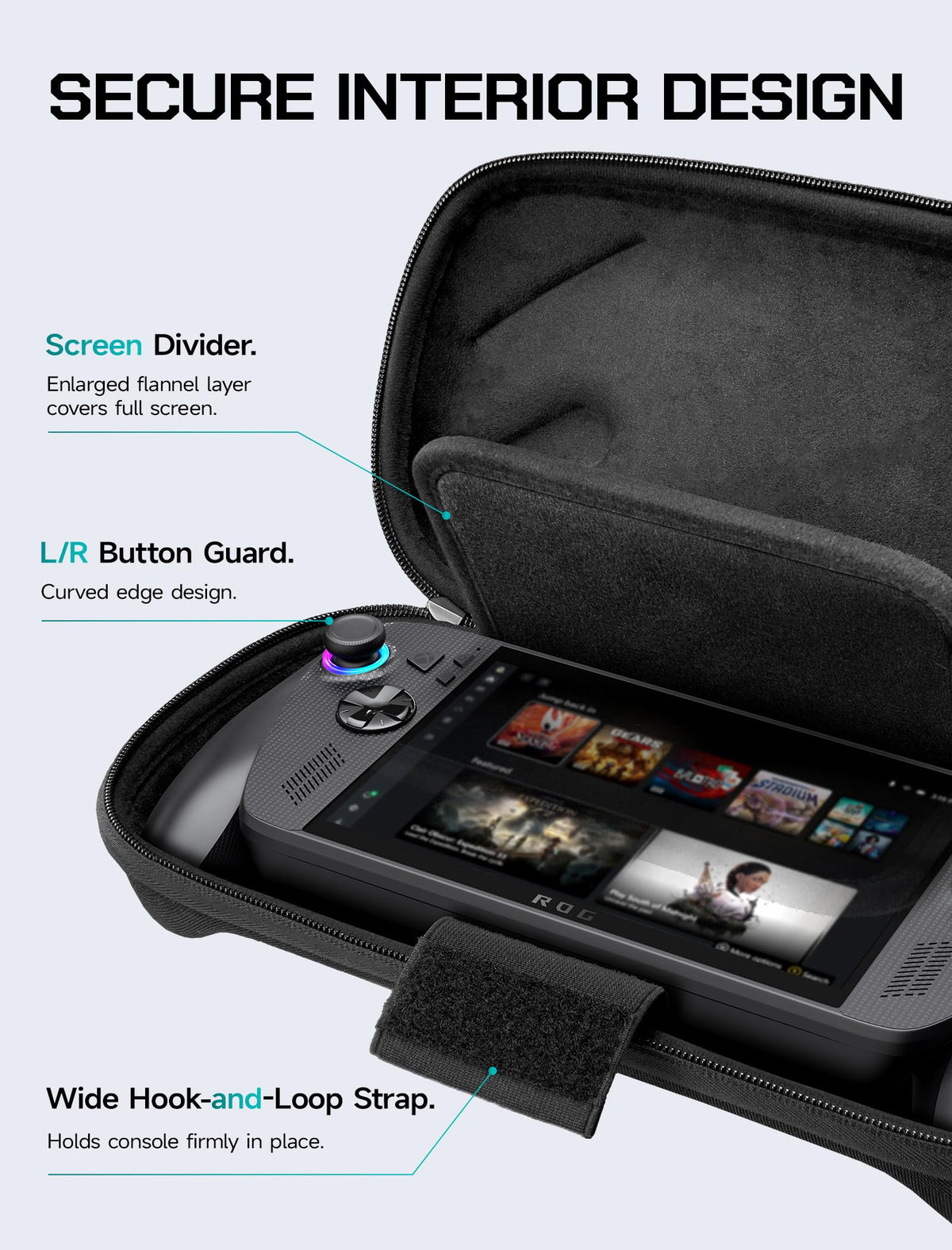 JSAUX Carrying Case for ROG Xbox Ally/Ally X, All-in-One Accessories Bundle