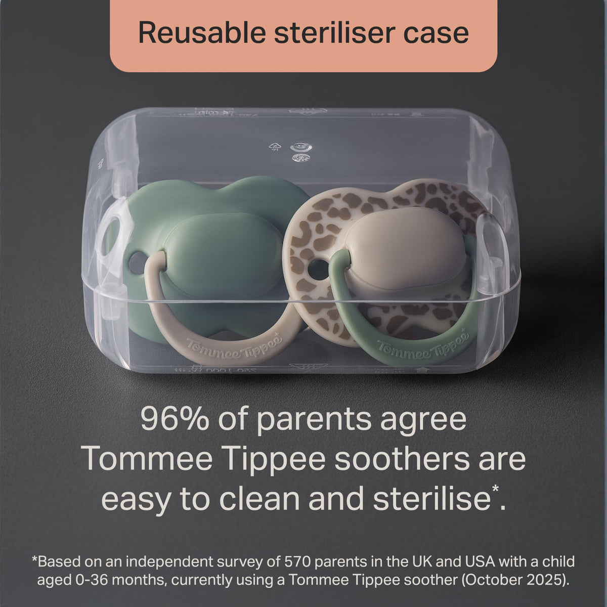 Tommee Tippee Cherry Latex Dummies, 18-36 Months, Pack of 2 Dummiess with 100% Natural Latex baglet