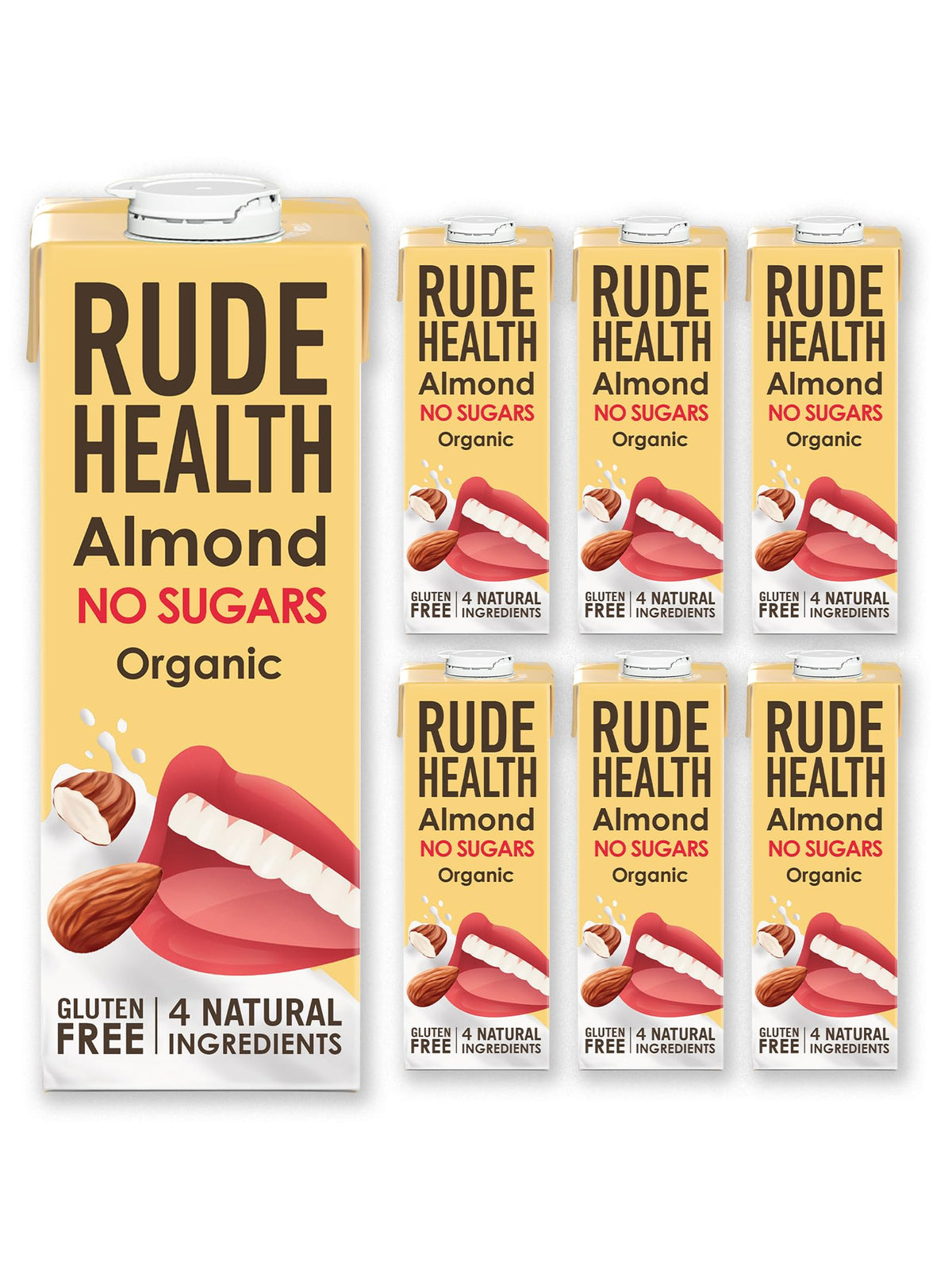Rude Health 6 x 1 Litre Organic Oat Dairy-Alt Milk, 100% Natural Organic Drink, Lactose Free, Dairy Free & Gluten-Free, No Added Sugar, Award-Winning, Healthy & Vegan, 100% Recyclable Packaging