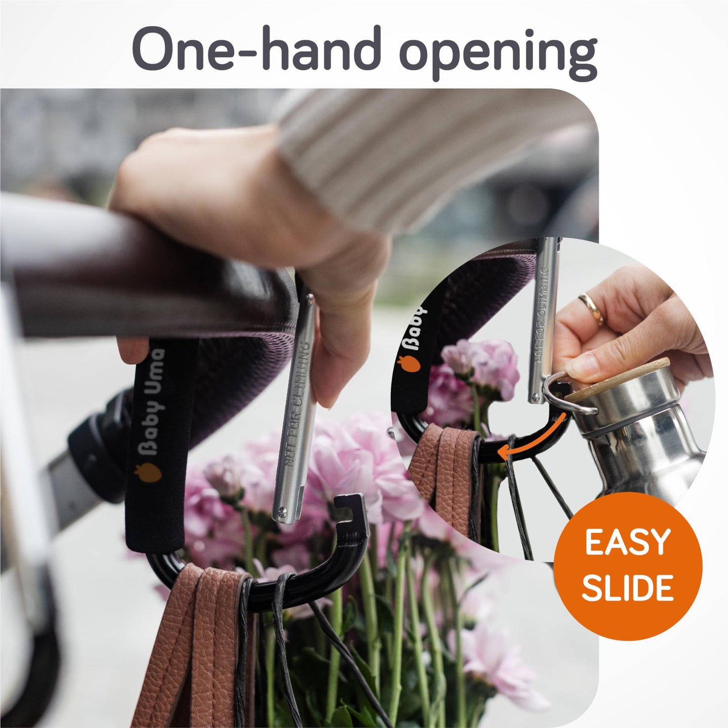 Baby Uma Buggy Clips - 2022 Double-Platinum Winning Pram Clips, Universal Pram Accessories, 5 kg Weight Capacity & Non-Slip, Baby Travel Essentials
