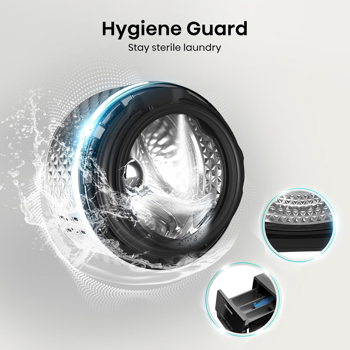 Hisense 3S Series WD3S8043BB3 Wifi Connected 8Kg and 5Kg Washer Dryer with 1400 rpm - Black - A-D Rated