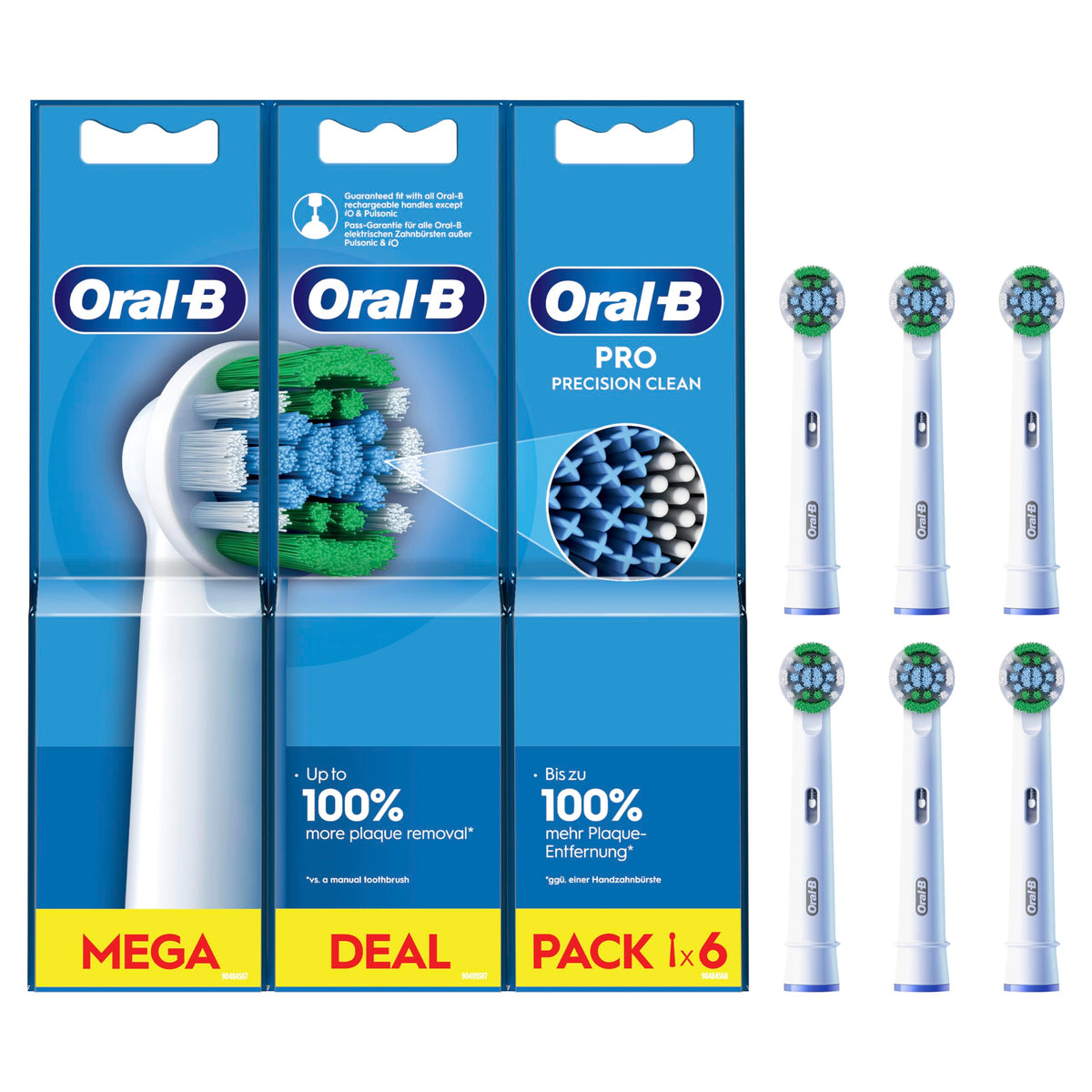 Oral-B Pro Precision Clean Toothbrush Heads, Pack of 8 Counts, Suitable for Mailbox