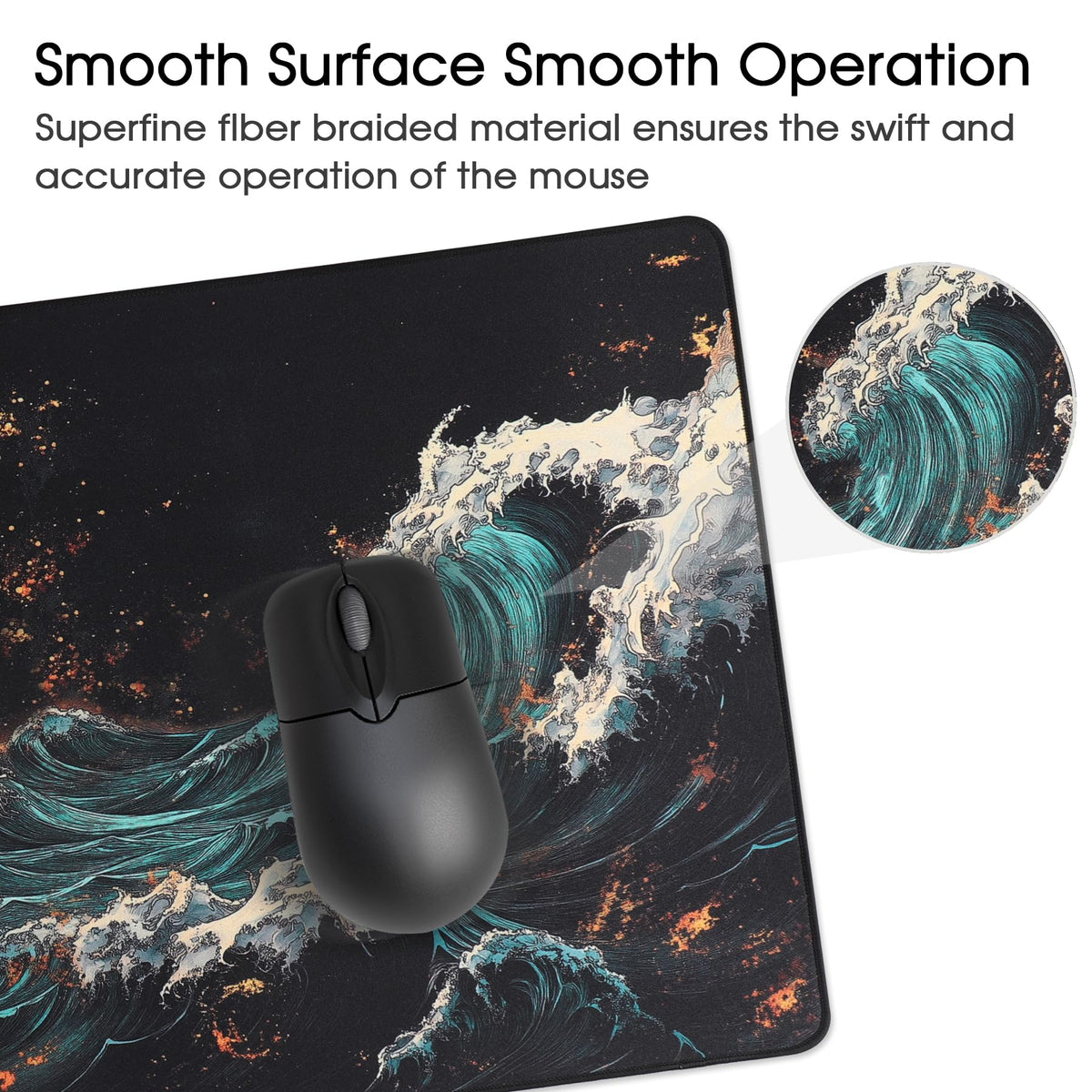 Gaming Mouse Mat/Large Mouse Pad 900 x 400 x 3mm / XXL mouse pad/large size | improved precision and speed | rubber base for stable grip on smooth surfaces | non-slip (90x40 Black)
