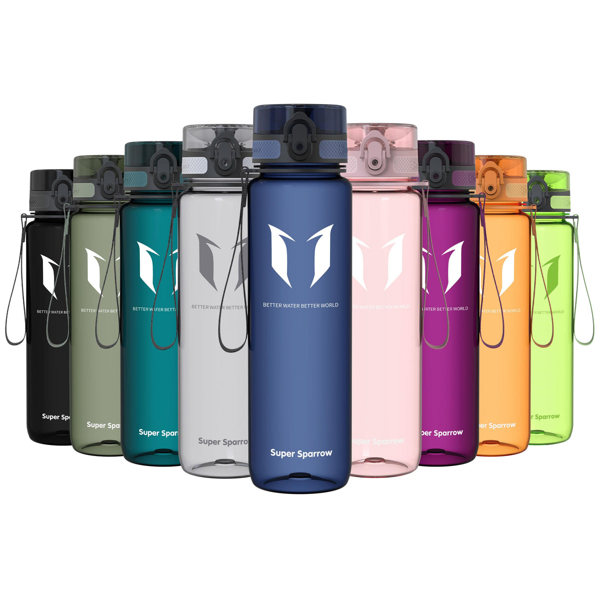 Sparrow Water Bottle 500ml/750ml/1L BPA-Free Tritan Drinks Bottle One-Click