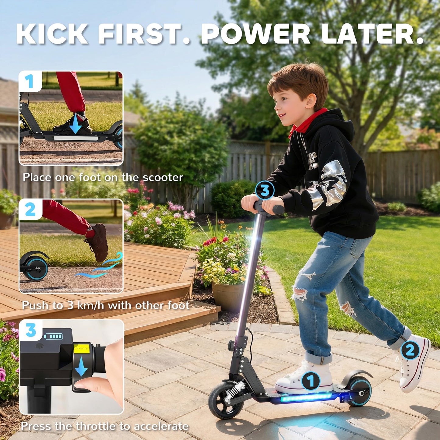 SPORTNOW Kids Electric Scooter — 150W, 14 km/h, 6 km Range, Foldable | CE Certified