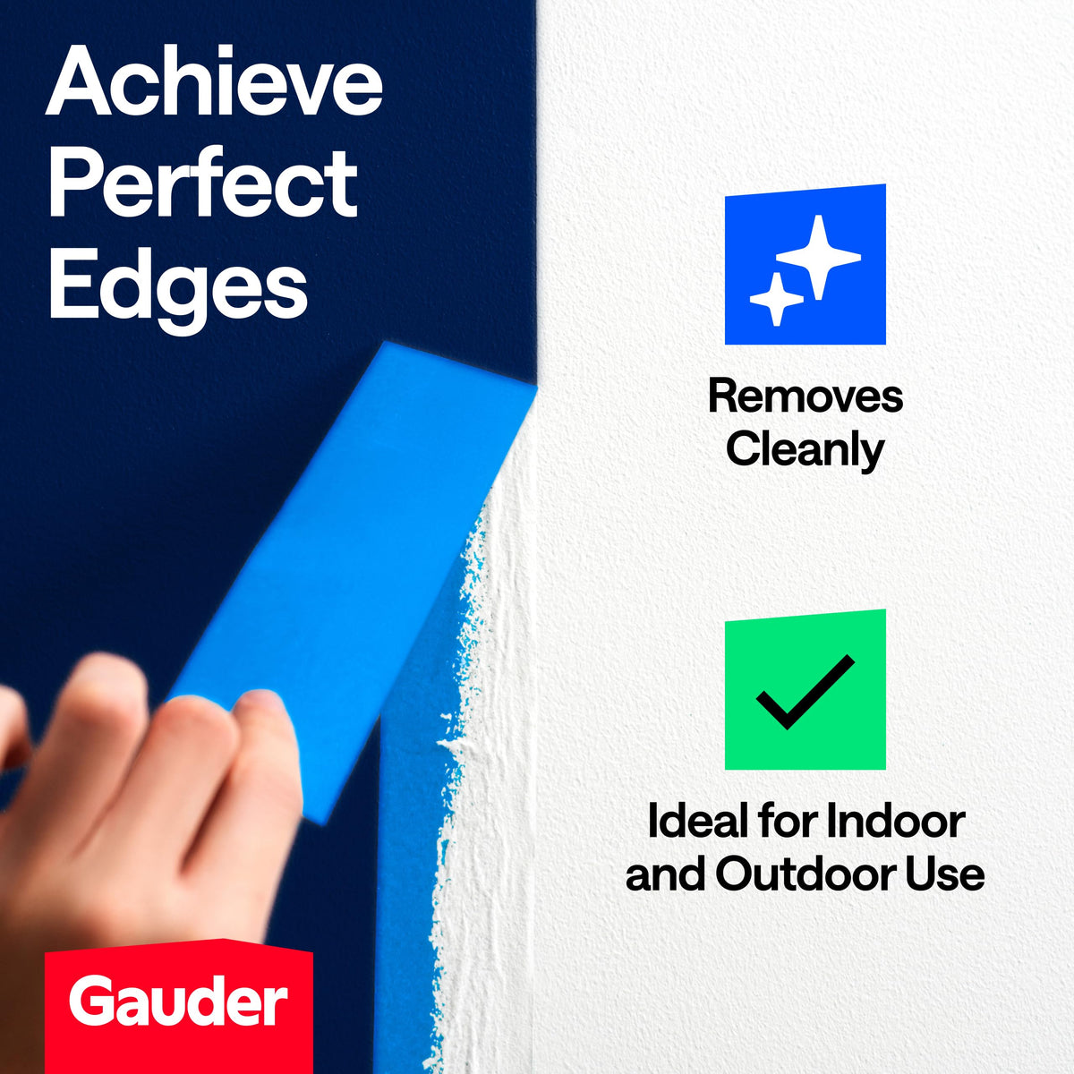 GAUDER Masking Tape for Painting, Blue Painters Tape (1 pc, 24 mm x 50 m)