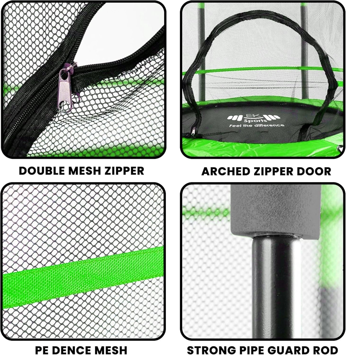 FK Sports 55" Kids Rebounder Trampoline with Safety Net — Bungee System, Max 100 kg