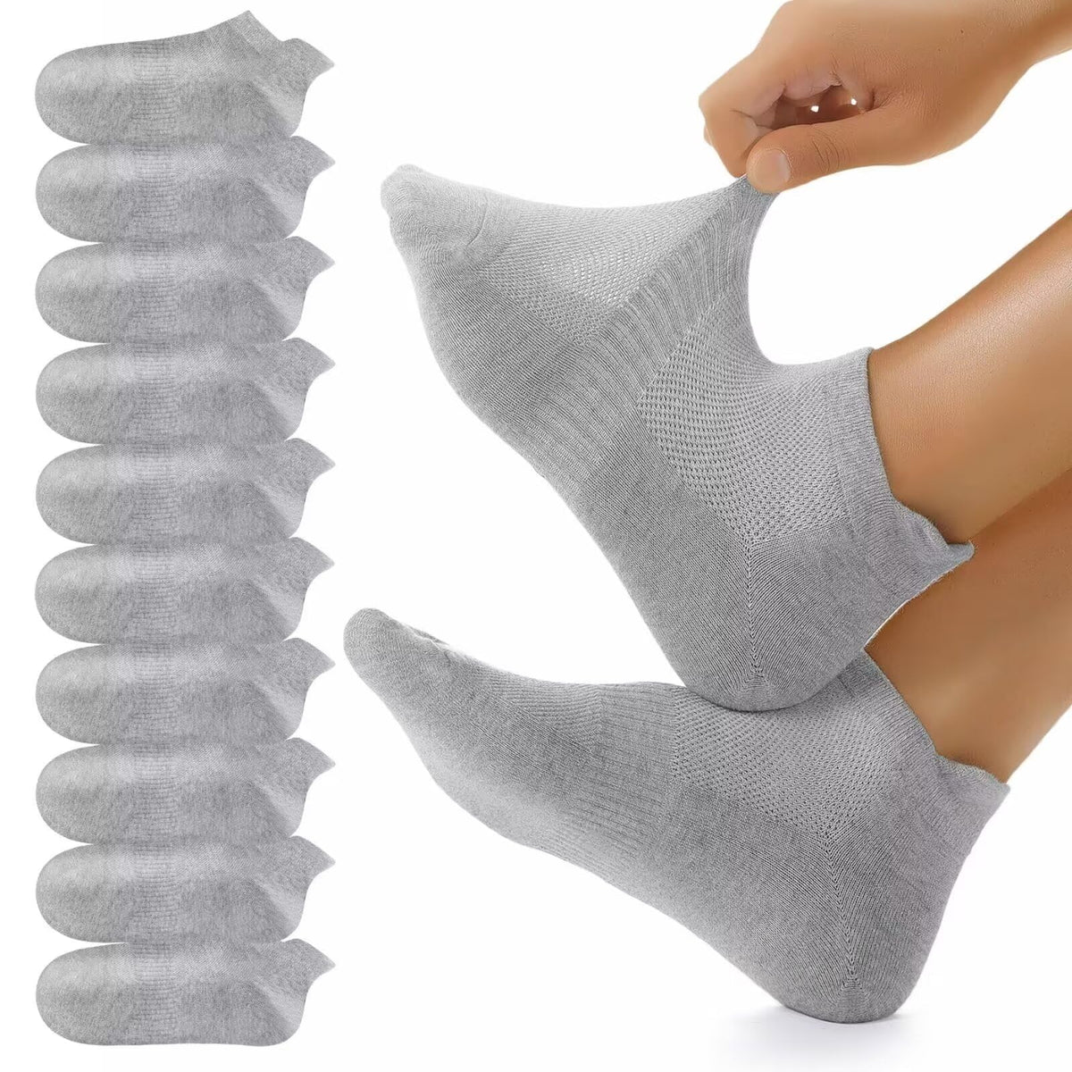 YouShow 10/20 Pairs Trainer Socks Cotton Sports Ankle Socks for Men & Women