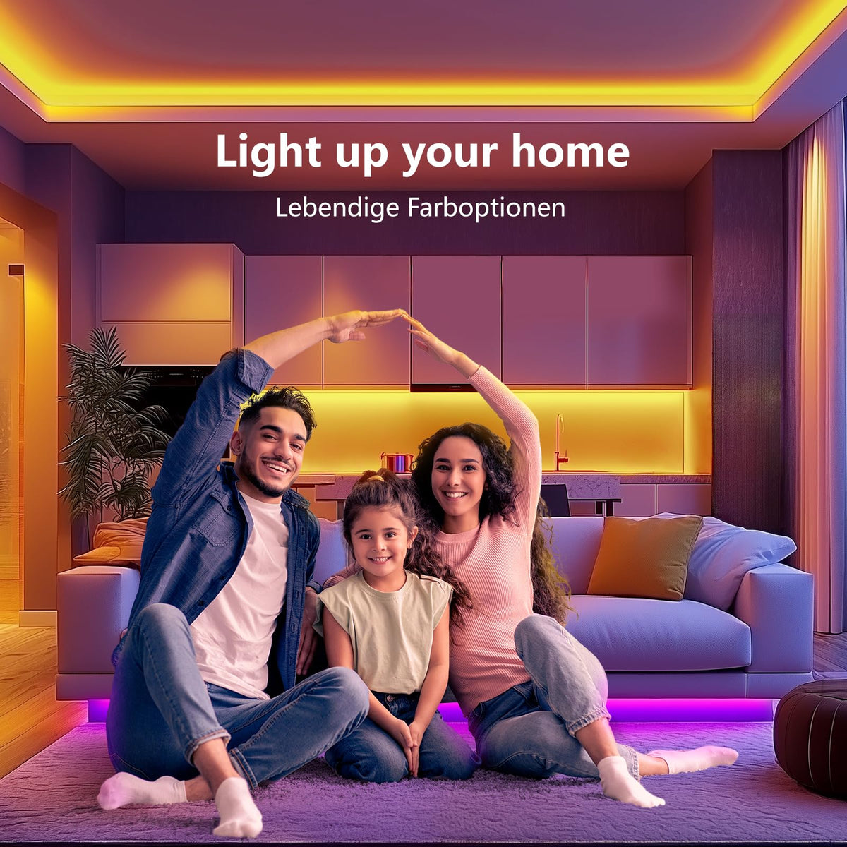 Beaeet TV LED Lights, 3M TV Backlight LED Strip for 32-60 Inch TVs, USB Powered Behind TV Light with RGB Music Sync and Bluetooth Remote Control for Home Decor