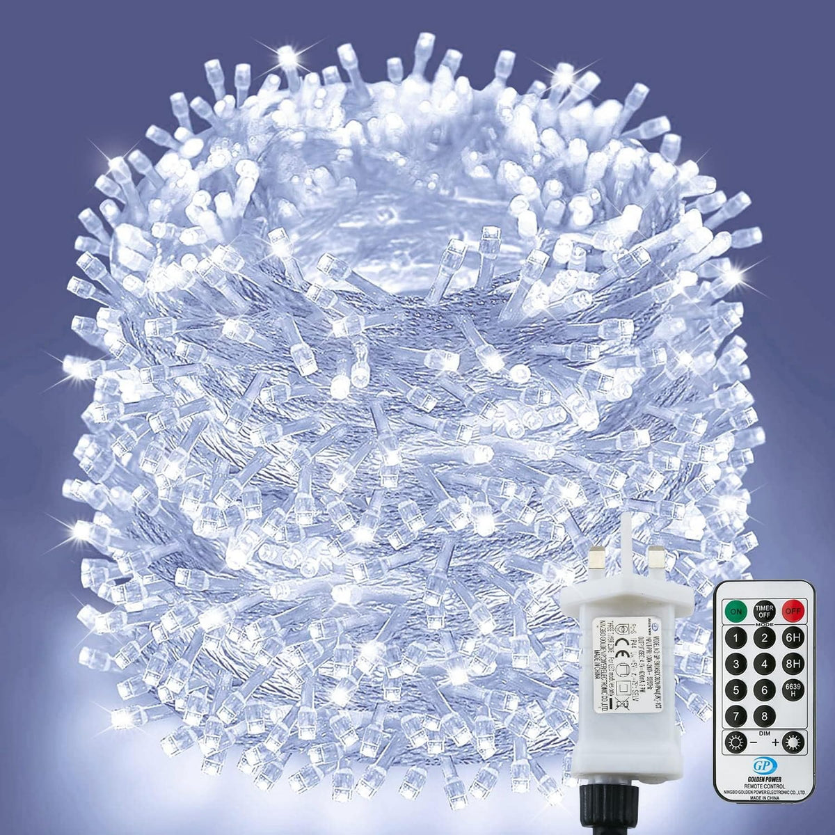 LITYBY Fairy Lights Plug in Waterproof,120LED String Lights Main Powered