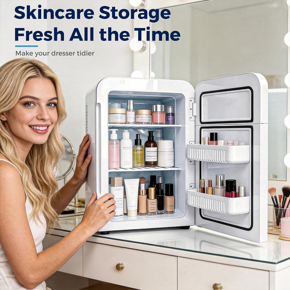 25L Mini Fridge, 30 Cans Portable Cooler & Warmer Small Fridge