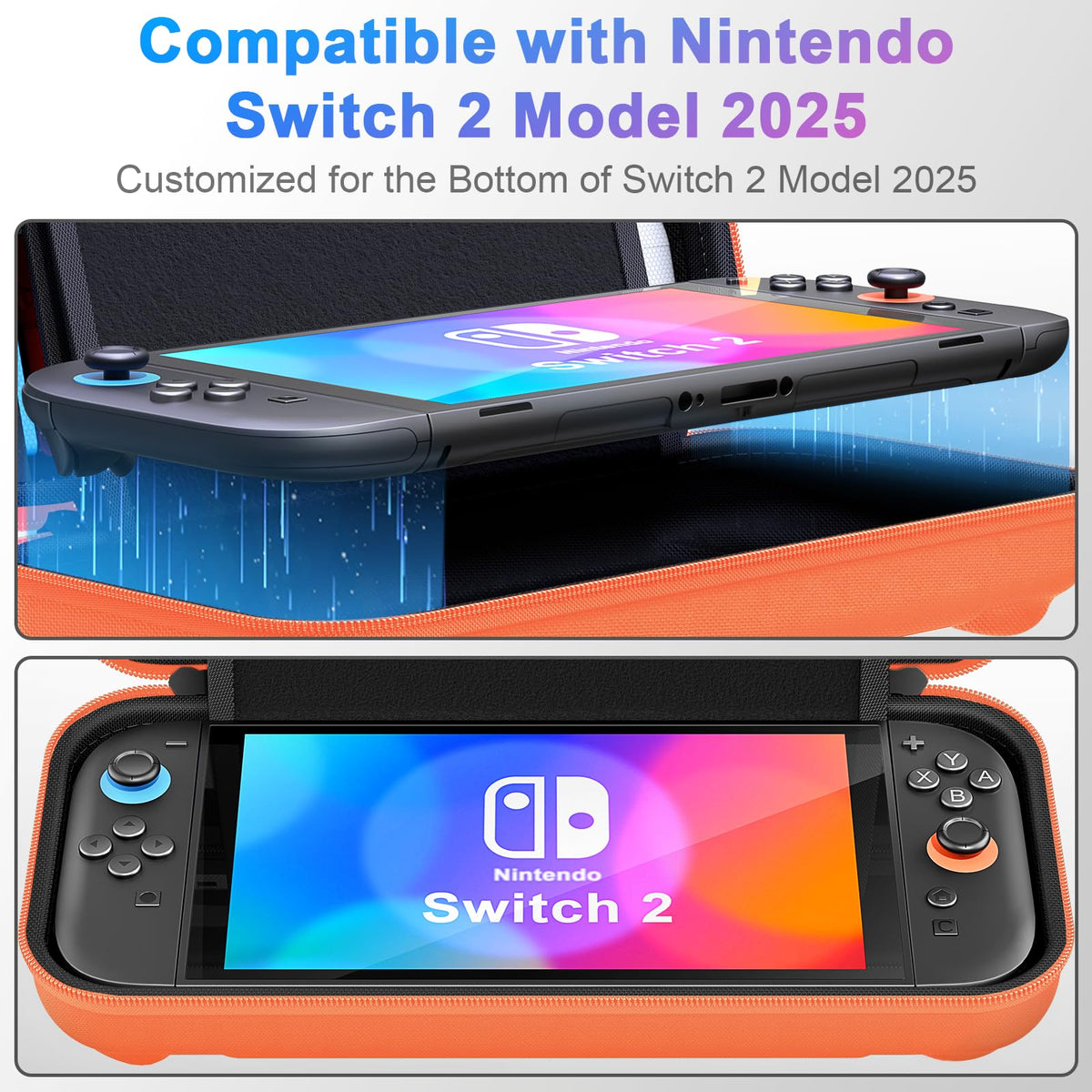 daydayup Switch 2 Carry Case Compatible with Nintendo Switch 2, with 24 Games Cartridges Protective Hard Shell Travel Carrying Case Pouch for Switch 2 Console & Accessories,Black