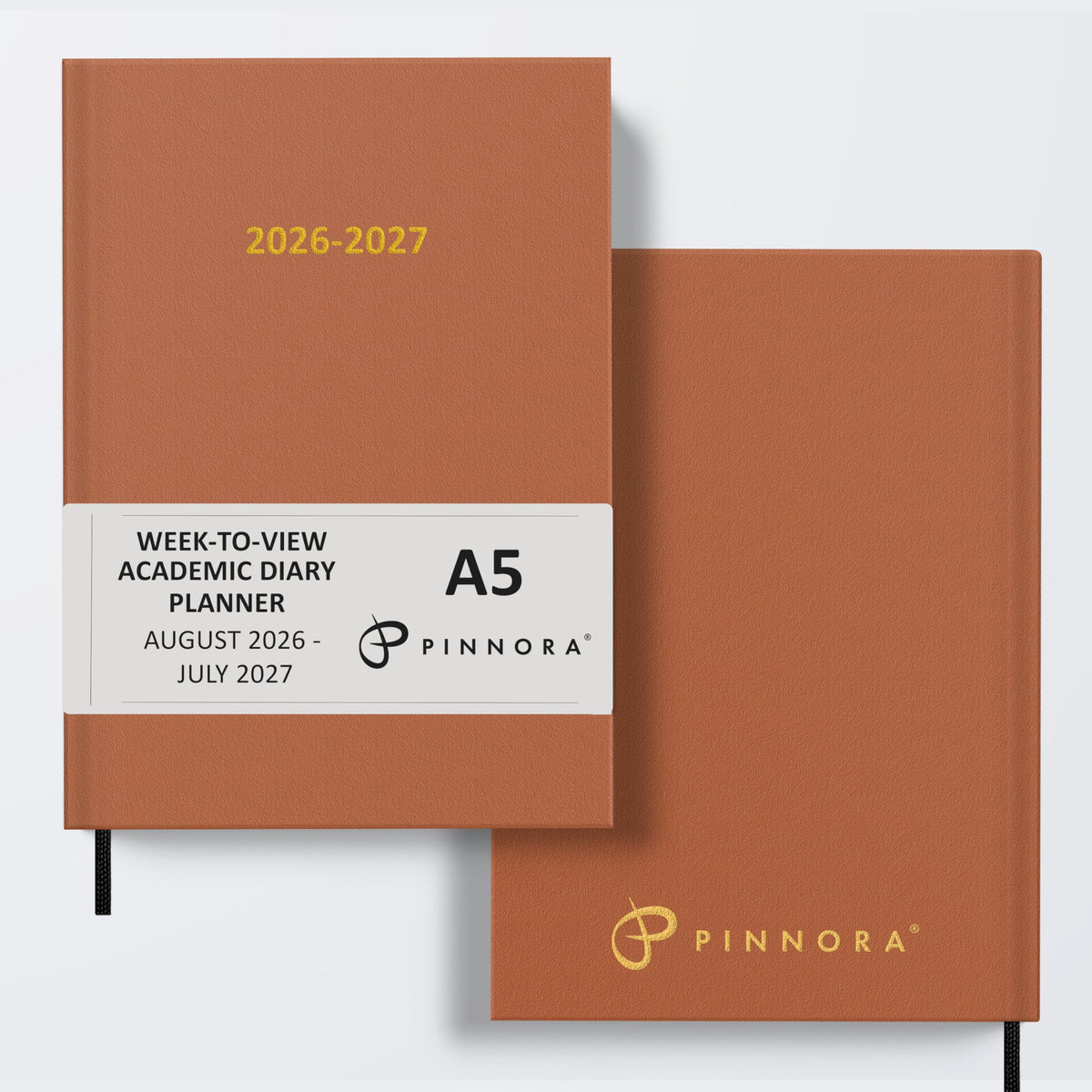 Pinnora A5 Deep Pink Academic Diary 2026-2027 Week to View, Hard Cover, August - July Dated Academic Planner, Ideal Student & Teacher Planner 2026-27, University, Revision, Study, To-Do Lists