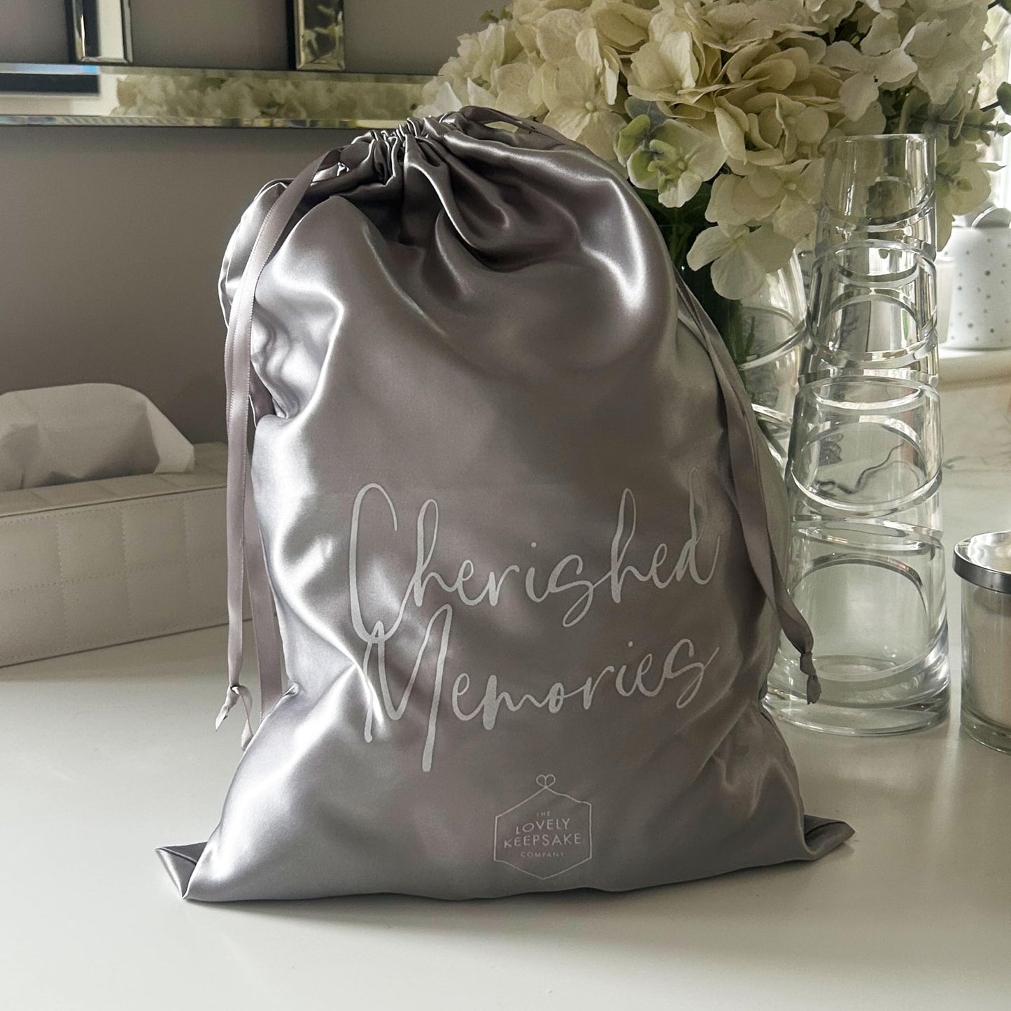 Large Personalised Photo Ashes Keepsake Memory Teddy Bear - Grey | Metal Heart Shaped Tin Ashes Urn | Bereavement Memorial Keepsake | Custom Photo & Message | Sympathy Gift | 42cm Tall