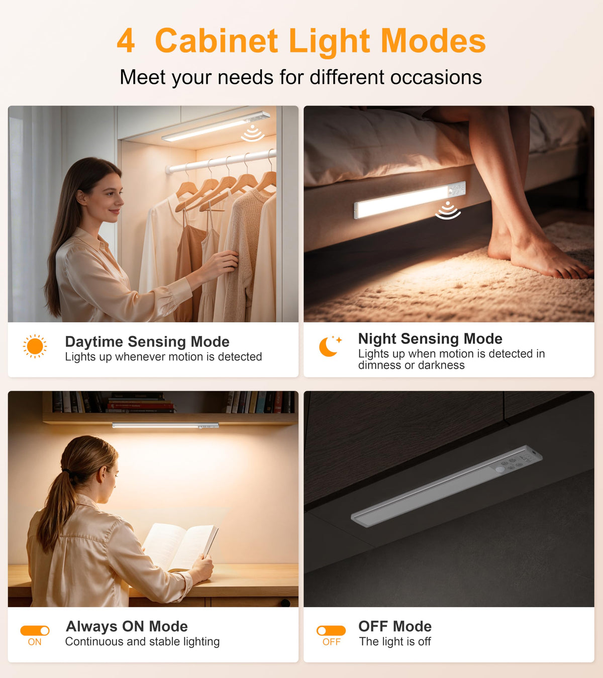 Gritin 2026 Gen 2 Under Cabinet Kitchen Lights Rechargeable with Torch Mode