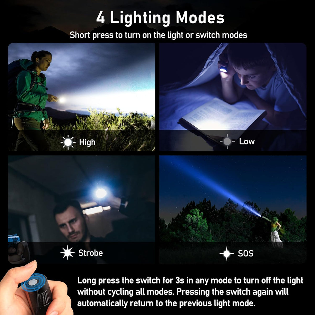 Blukar LED Torch Rechargeable, 2000L Super Bright Adjustable Focus Torches