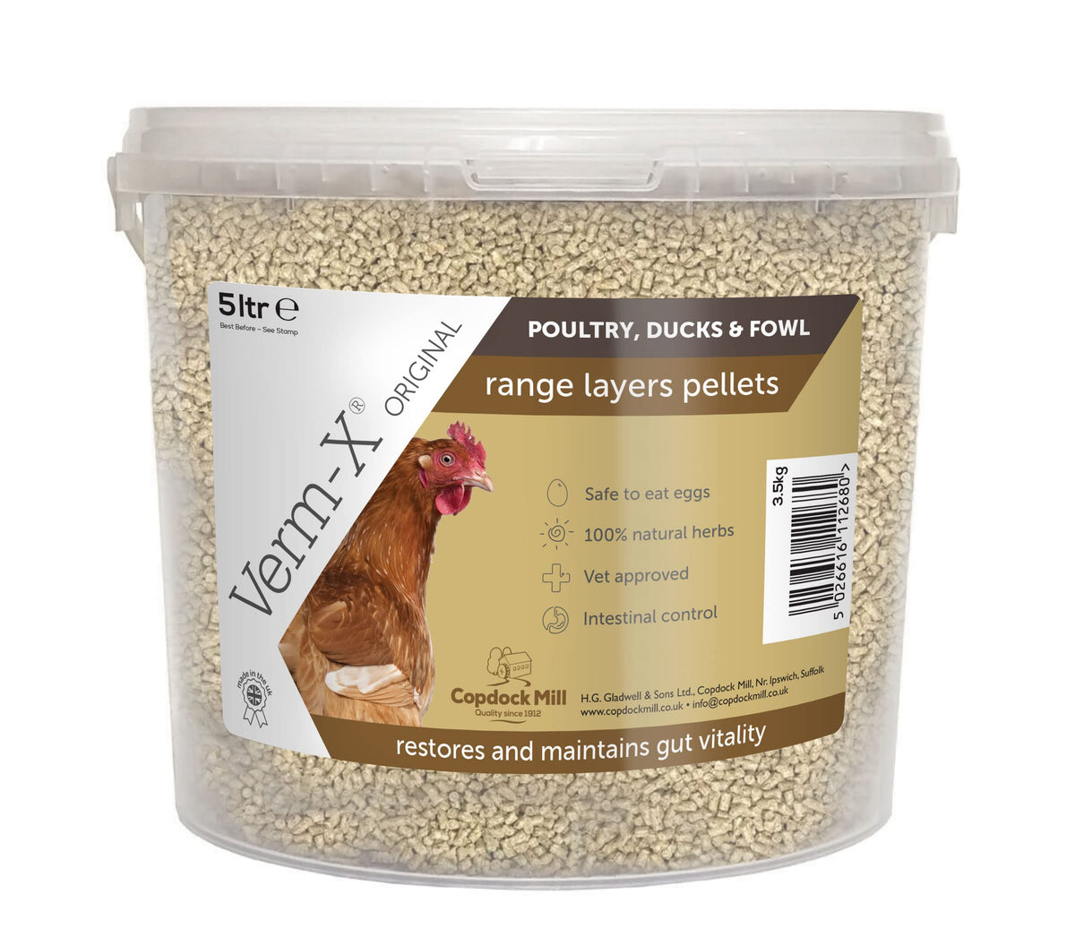 Copdock Mill Range Layers Pellets with Verm-X Chicken Feed 20kg