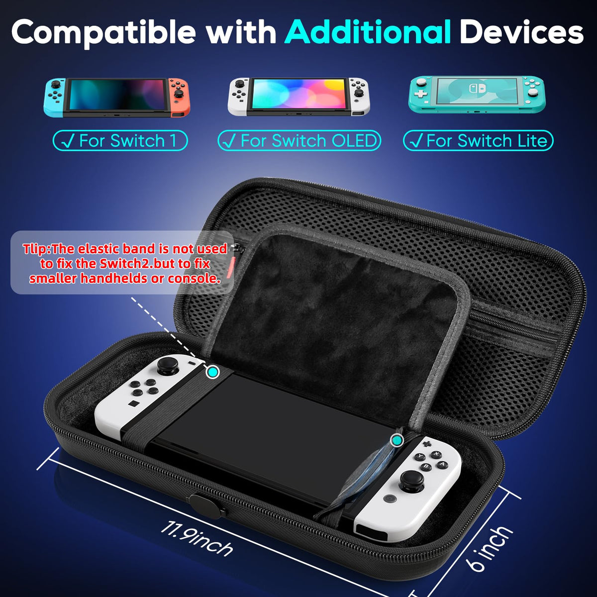 Case for Nintendo Switch 2, Travel Case with Charging Hole and 10 Game Card