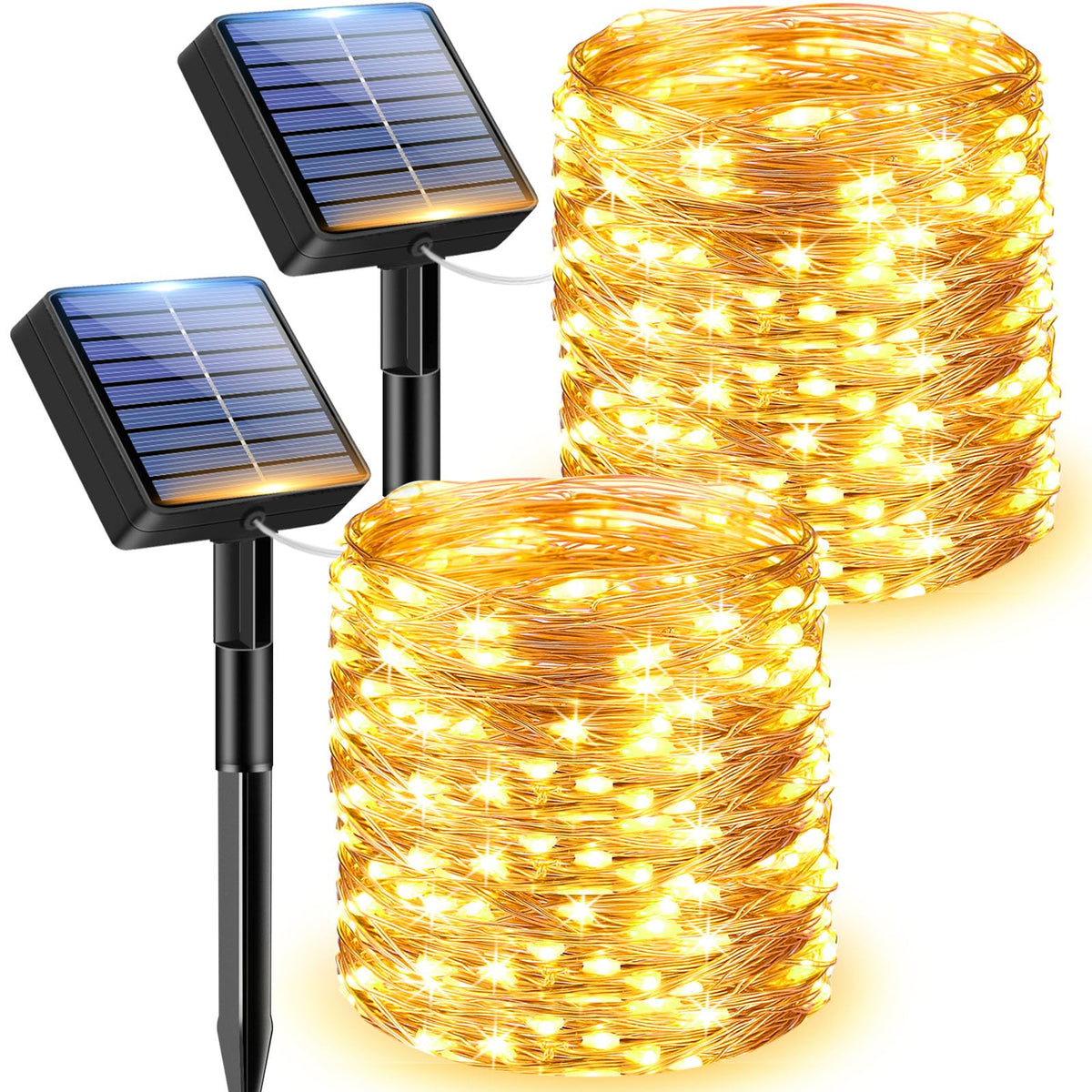 litogo 120 LED Solar String Lights Outdoor, 12M/40Ft 8 Modes Solars Garden Lights Waterproof Copper Wire Decorative Solar Fairy Lights for Patio, Gate, Yard, Trees, BBQ, Wedding, Party