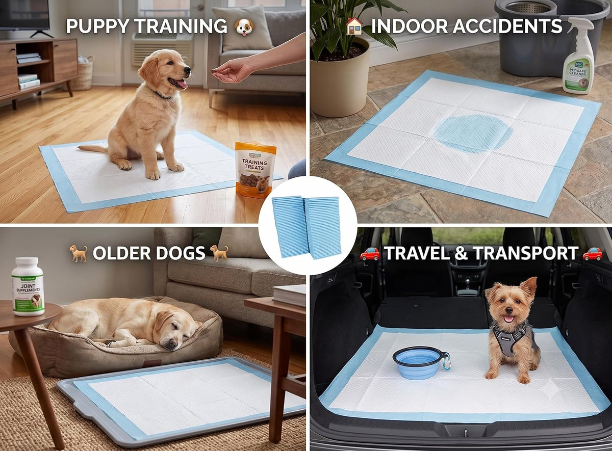 Bargain Factory - Pet Potty Training Pads Pack of 50 for Dogs Puppy Pads - Super-Absorbent 5 Layers Waterproof - 56 x 56 cm - Disposable Puppy Pee Pads