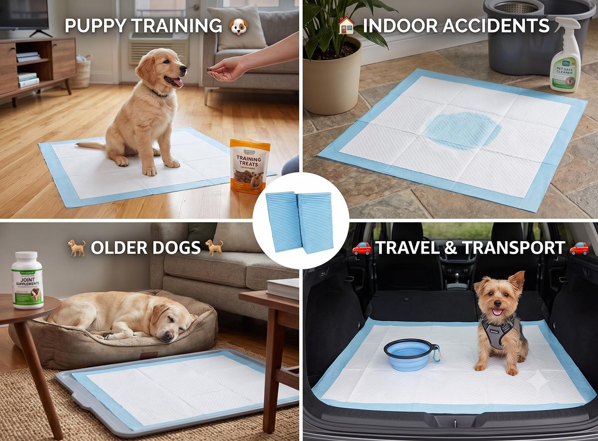 Bargain Factory - Pet Potty Training Pads Pack of 50 for Dogs Puppy Pads - Super-Absorbent 5 Layers Waterproof - 56 x 56 cm - Disposable Puppy Pee Pads
