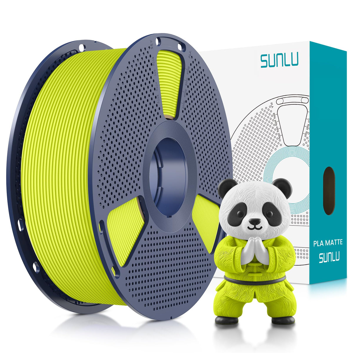 SUNLU Matte PLA 3D Printer Filament 1.75mm, Matte Black 1KG