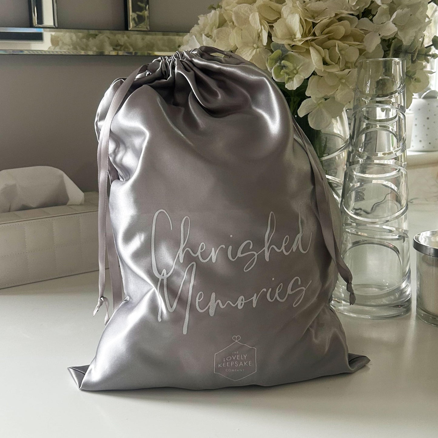 Large Personalised Photo Ashes Keepsake Memory Teddy Bear - Grey | Metal Heart Shaped Tin Ashes Urn | Bereavement Memorial Keepsake | Custom Photo & Message | Sympathy Gift | 42cm Tall
