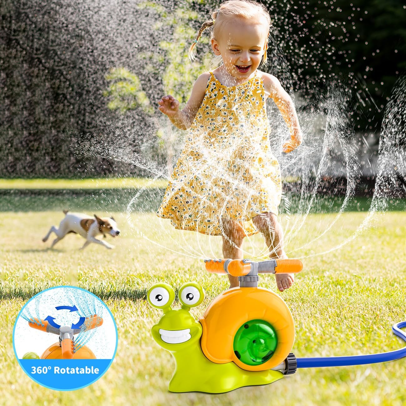 Water Sprinkler Baseball Toy for Kids: Garden Toys for Toddlers Age 3-5 - Outdoor Toys for 4 5 6 7 Year Old Boys Girls Birthday Gifts - Summer Toys for Kids 8-12 Water Play Splash Pad