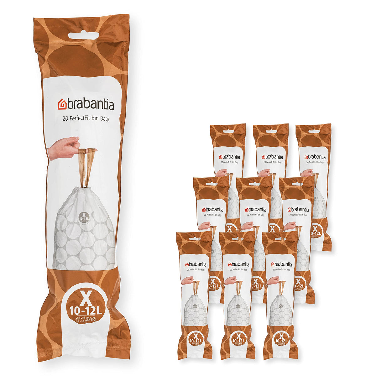Brabantia Heavy Duty Perfect Fit Bin Liners (5 Packs of 20) 10-12 Litre