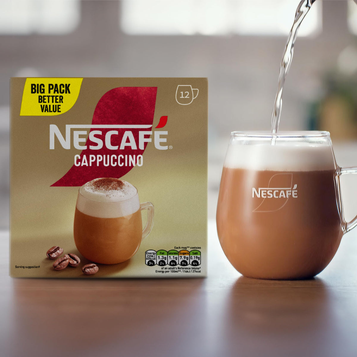 NESCAFÉ Cappuccino Instant Coffee Sachets - 72 x 15.5g