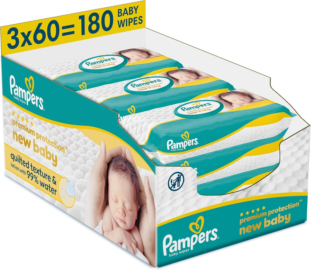 Pampers New Baby Wipes, 180 Count