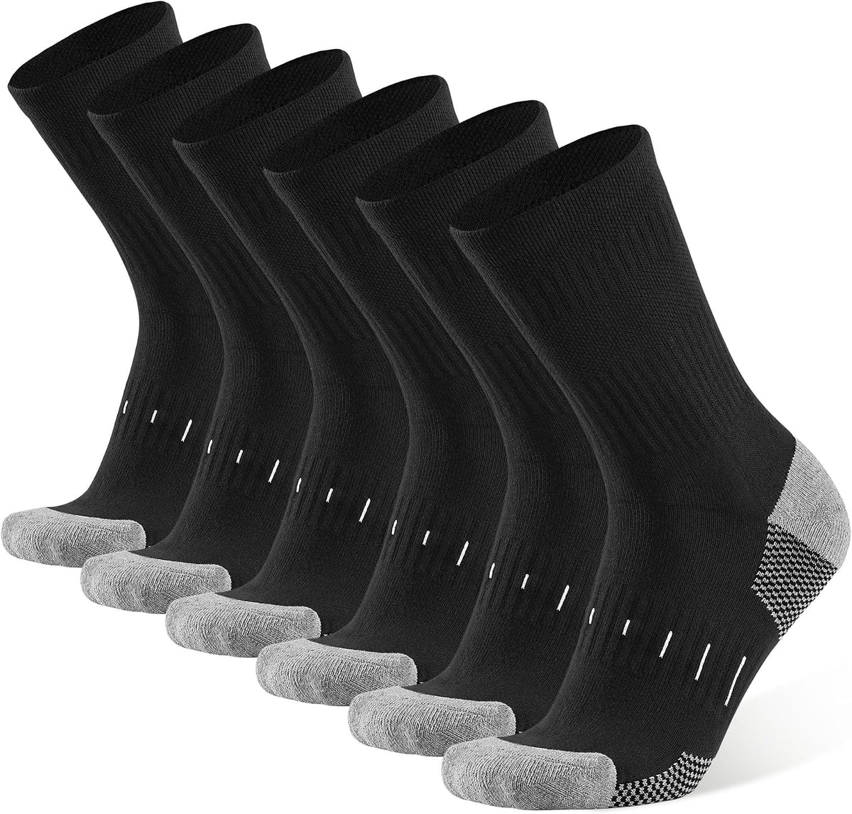 BUDERMMY Mens Socks Cushioned Work Socks Walking Socks Womens Crew Athletic Socks for Outdoor Hiking Trainer Running
