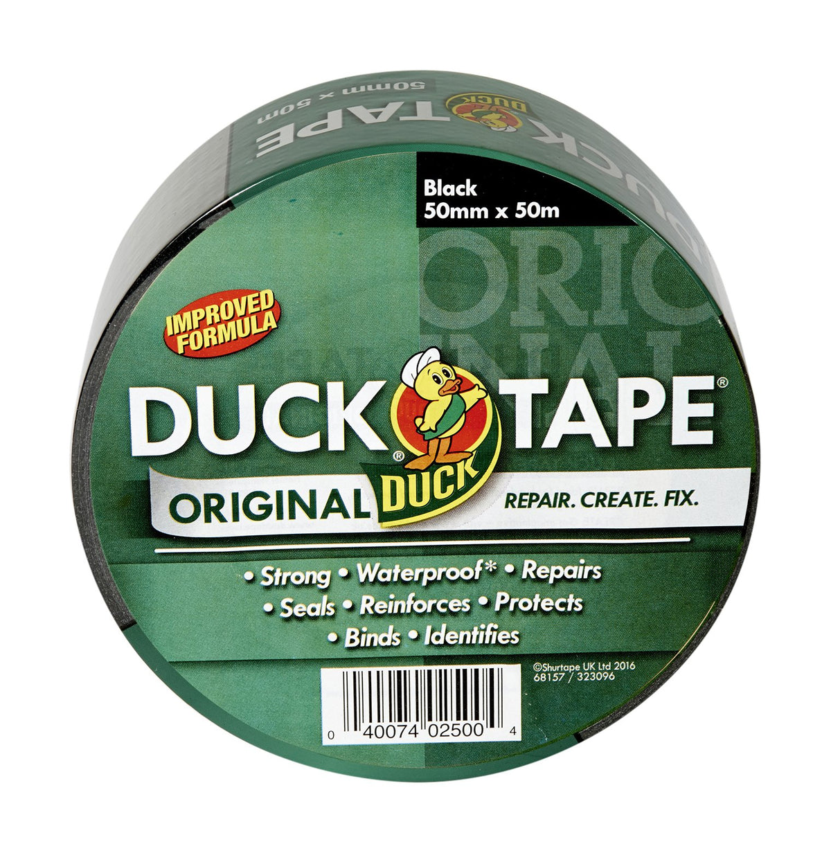 Duck Tape Original White Duct Tape, 50mm x 25m Heavy Duty, Waterproof Gaffer, Gaffa Sticky Tape, Strong Adhesive Cloth Repair Tape, Suitable for Packing boxes, Moving House, Parcels or Packaging
