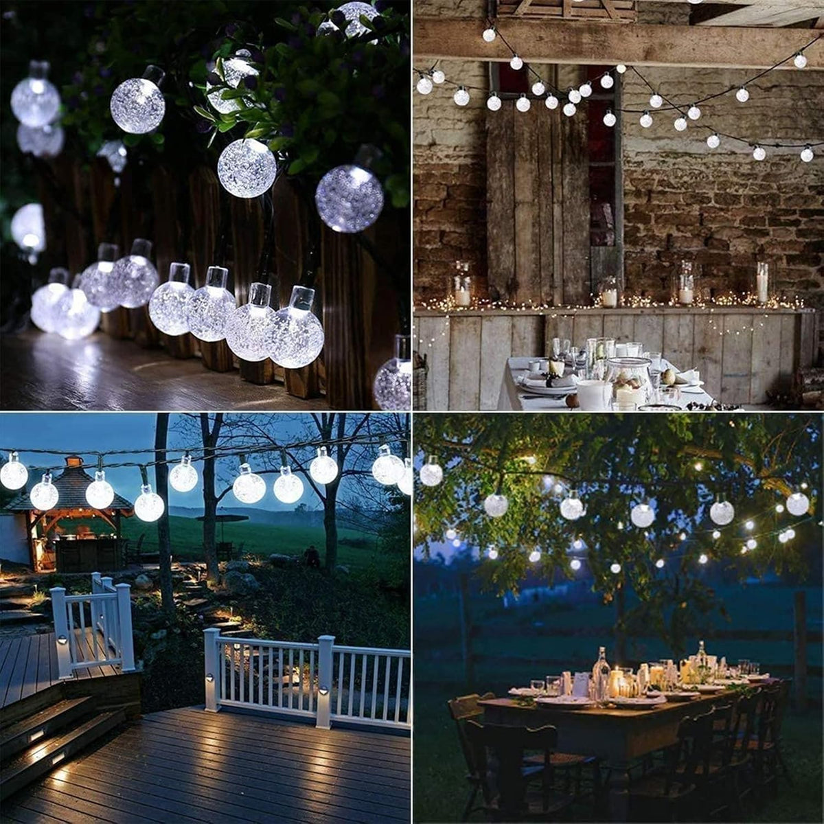 Moxled Solar Garden Lights Outdoor, 36ft 60 LED String Waterproof, Powered Crystal Ball Indoor/Outdoor Fairy Decorative for Garden, Patio, Yard, Festival, Parties (Purple)