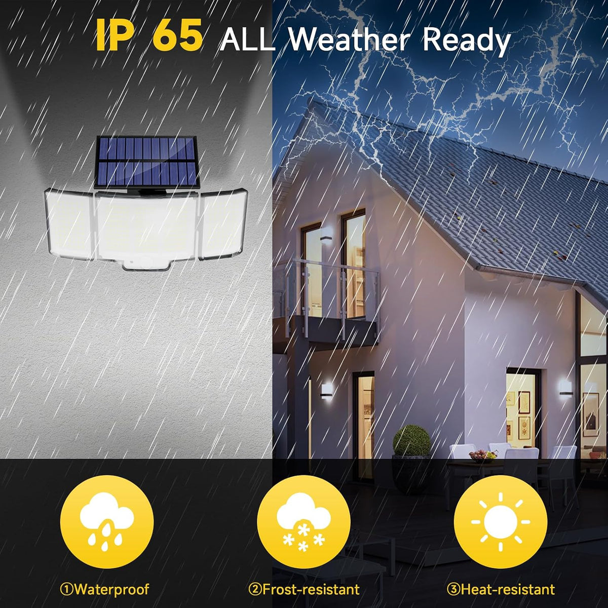 348LED Solar Lights Outdoor Garden 2000LM IP65 270° 3Modes Solar Security Lights Outdoor Motion Sensor Outdoor Wall Lights Wireless Solar Wall Lights Outdoor Motion Sensor Lights Outdoor（2 Pack）
