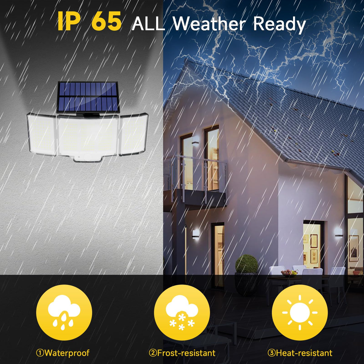 348LED Solar Lights Outdoor Garden 2000LM IP65 270° 3Modes Solar Security Lights Outdoor Motion Sensor Outdoor Wall Lights Wireless Solar Wall Lights Outdoor Motion Sensor Lights Outdoor（2 Pack）