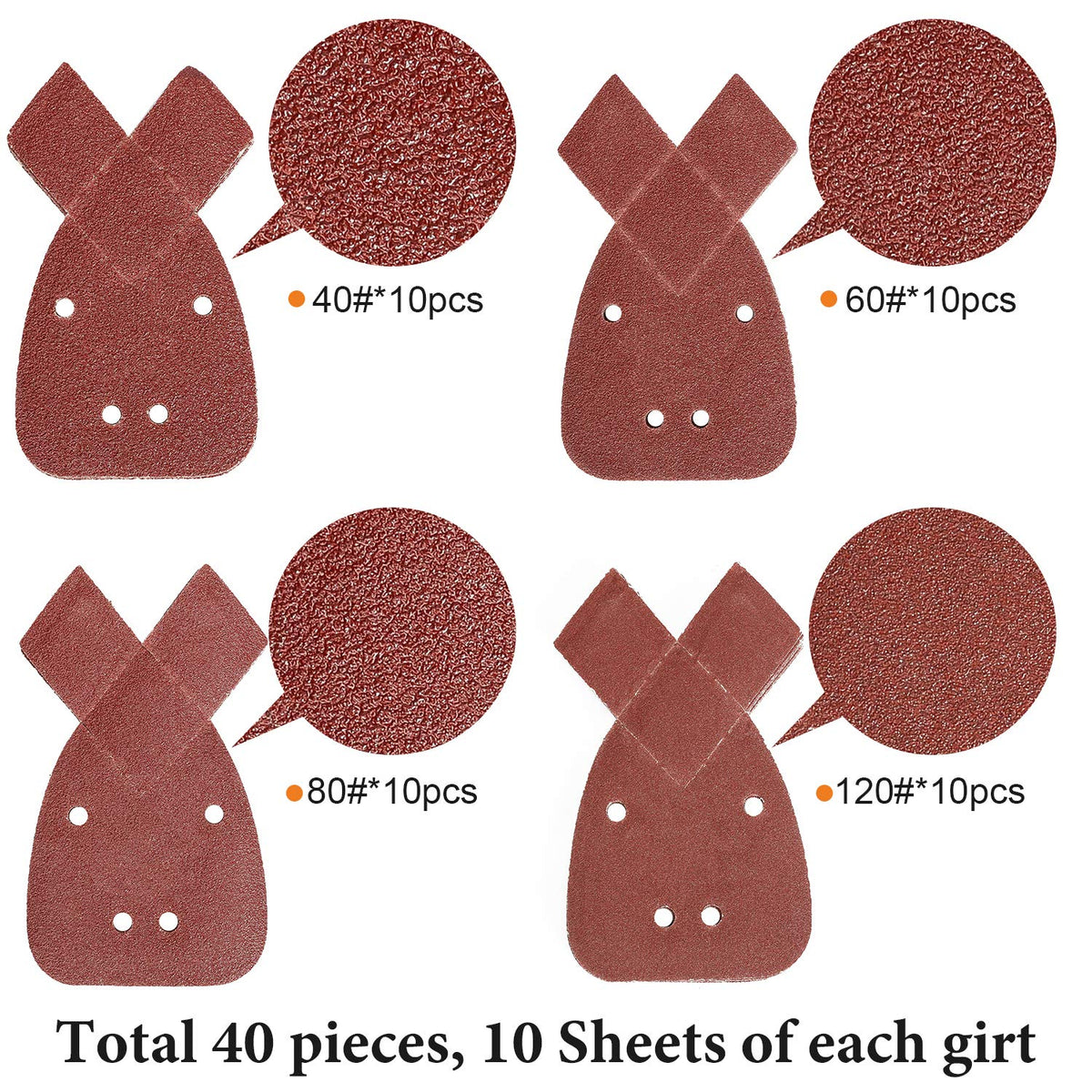 Black and Decker Mouse Sander Pads, 60 PCS Replacement Sanding Discs