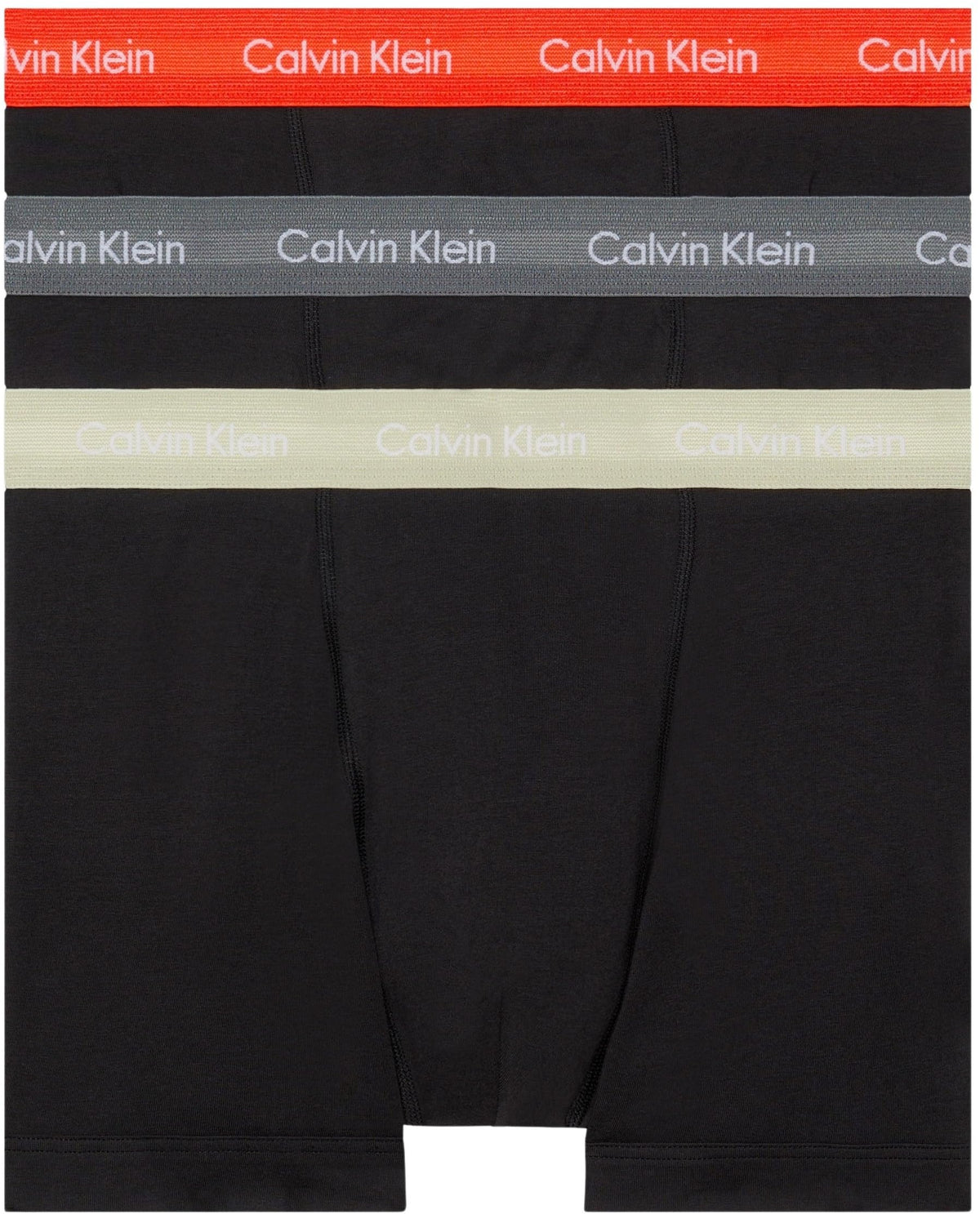 Calvin Klein Men’s 3 Pack Trunks with Logo Waistband