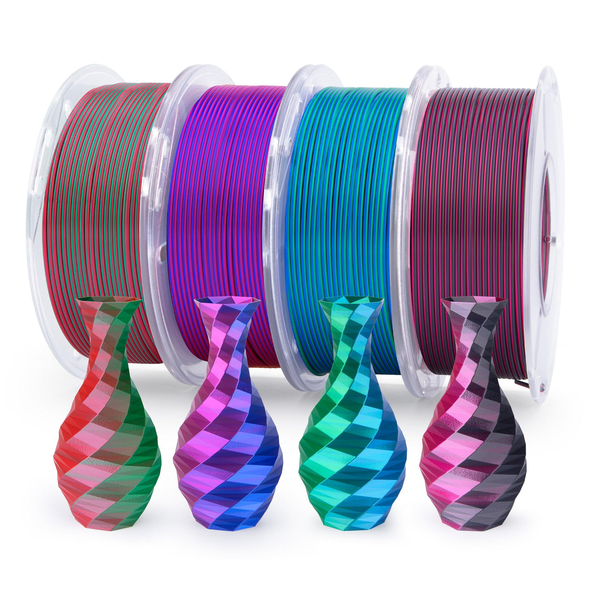 ELEGOO Silk PLA Filament 1.75mm Blue Purple 1KG, Shiny Dual Colours 3D Filament Dimensional Accuracy +/- 0.05mm, 1kg Spool(2.2lbs) Fits for Most FDM 3D Printers