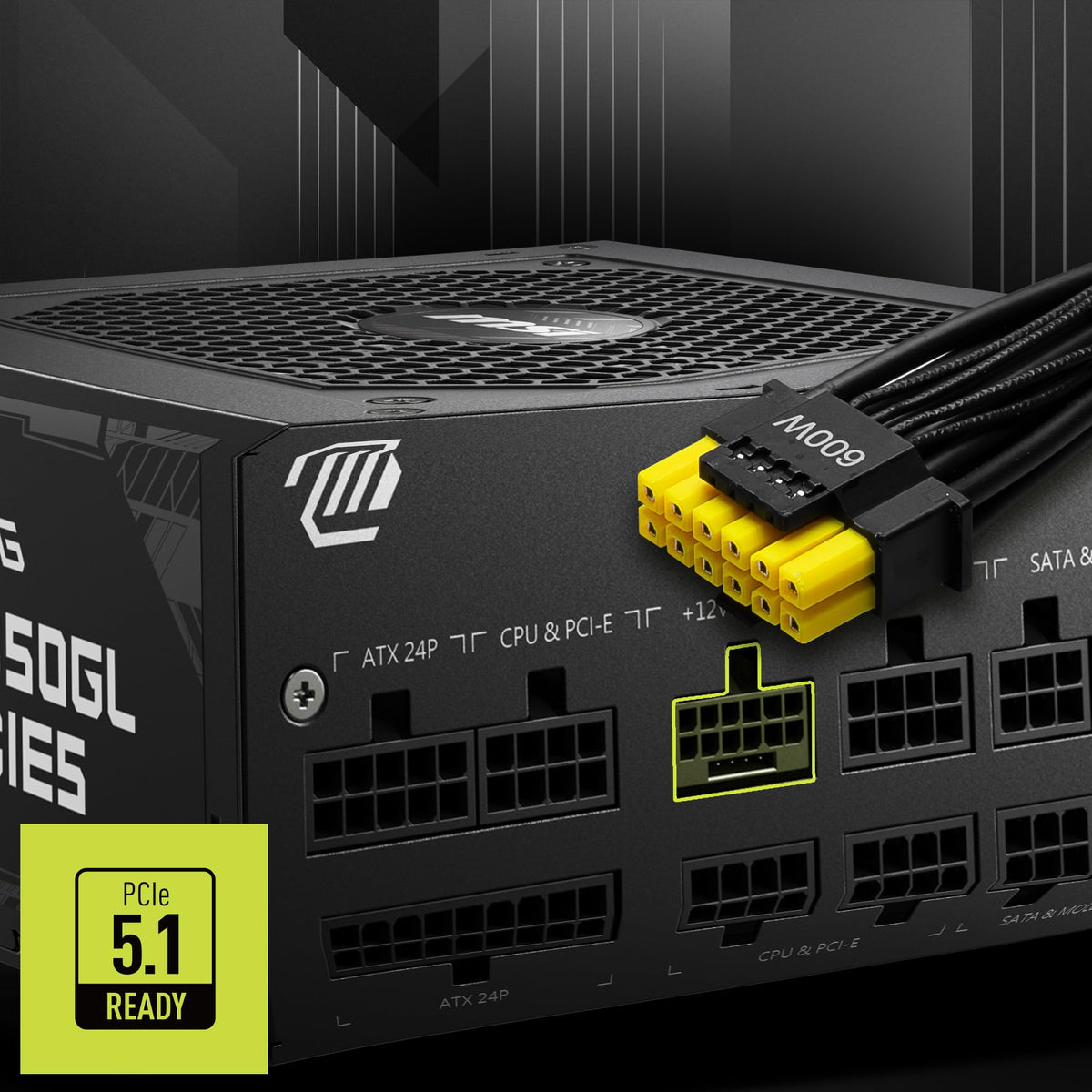 MSI MAG A750GL PCIE5 Power Supply Unit, 750W, 80 Plus Gold, Fully Modular, ATX 3.0, PCIe 5.0 GPU Support, 120mm FDB Fan, Full-Bridge LLC, Flat Black Cables - 7 Year Warranty