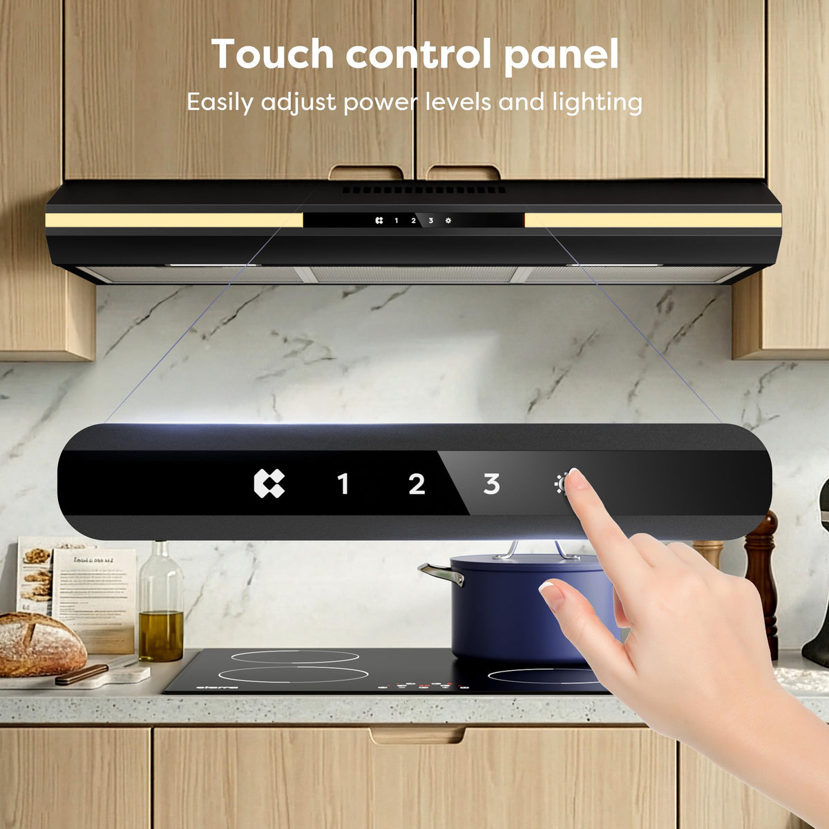CIARRA CBPHW01 Portable Desktop Cooker Hood Recirculating 2 Speeds White
