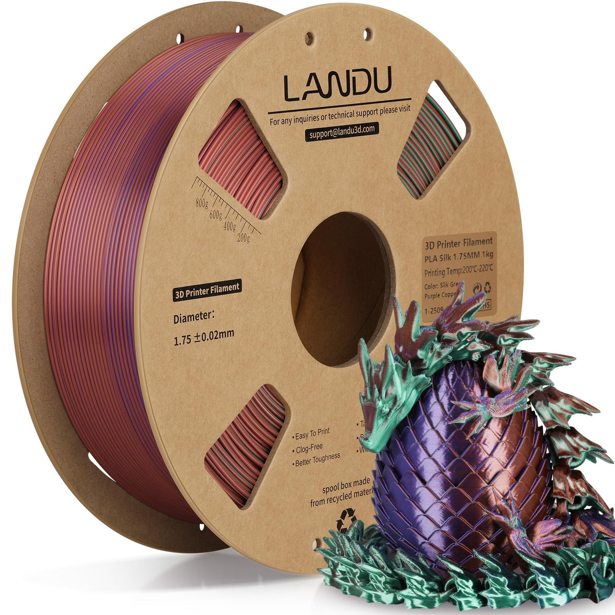 LANDU Filament Dryer 3D Printer Filament Dry Box,2 Spools Double Fast Heating Upgraded Filament Dehydrator Keeping Filaments Dry for 1.75mm/2.85mm One-Key Set for PLA PETG ABS TPU
