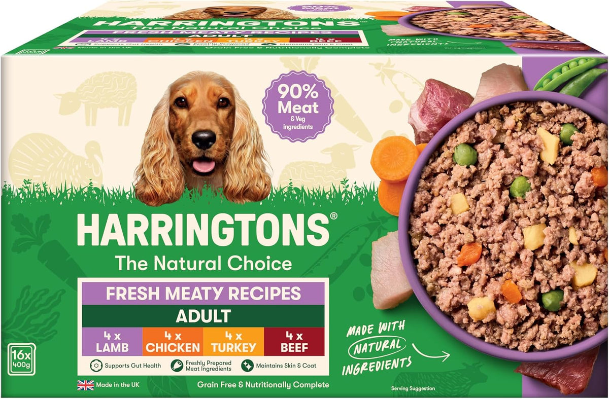 Harringtons Complete Wet Adult Dog Food Trays Meaty Pack 16x400g