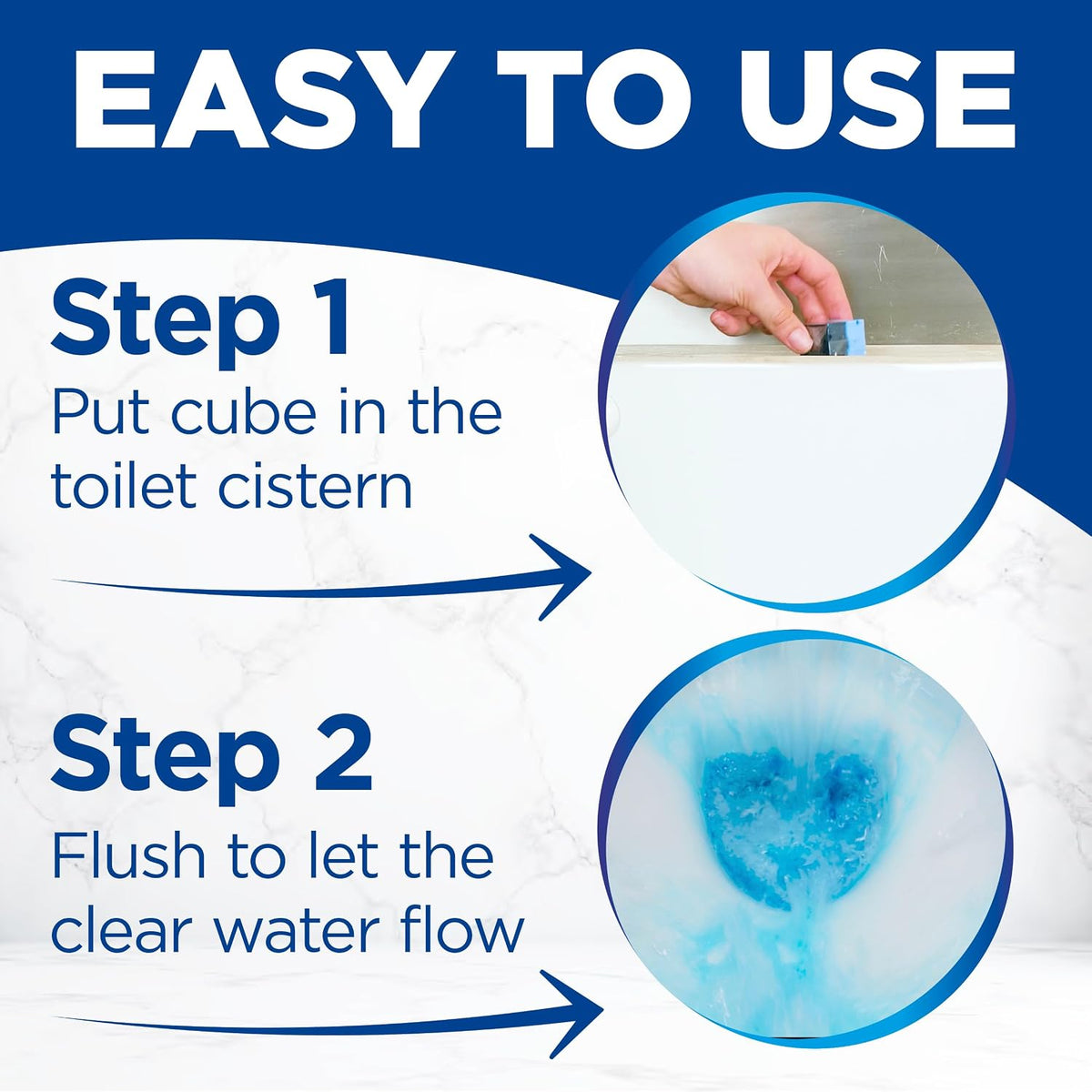 Bloo New 3in1 Toilet Blocks, Pack of 2, Toilet Limescale Remover Cistern Block, Toilet Cleaner Block with Cleaning and Foaming Action, Toilet Fresheners - Limescale Prevention