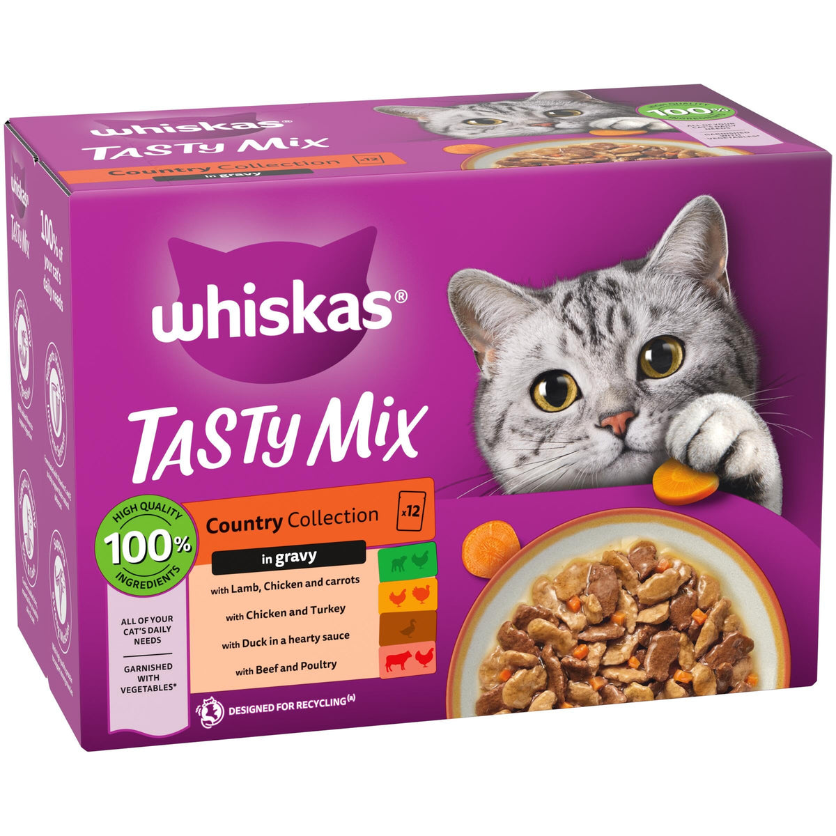 whiskas Tasty Mix 1+Chef´s Choice in Gravy 40x85g Pouches, Adult Cat Food