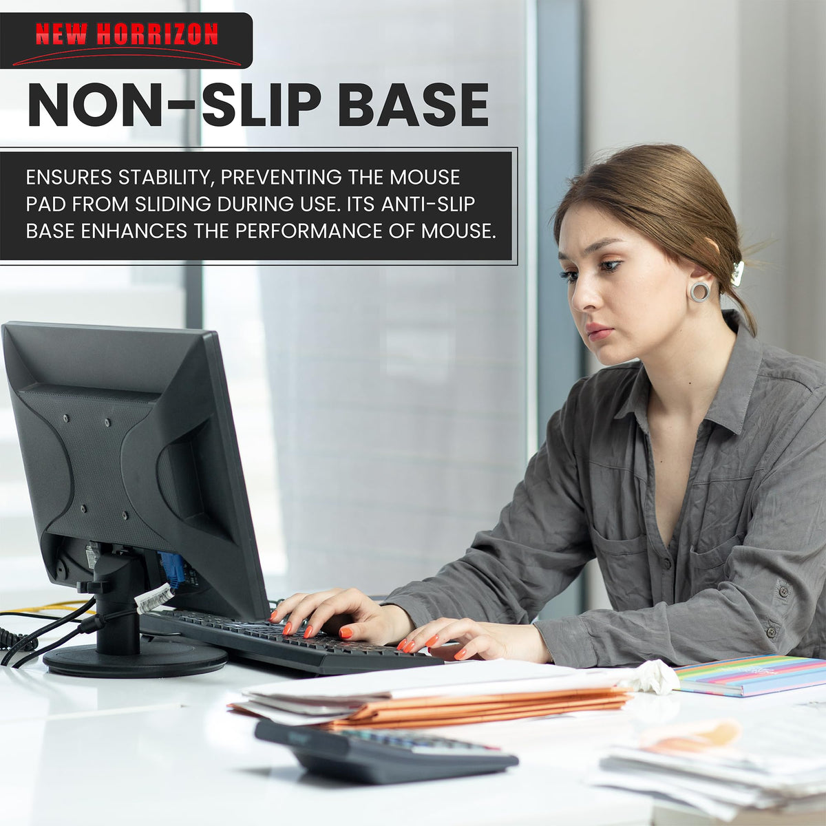 Mouse Mat ANTI-SLIP COMFORT MOUSE PAD MAT WITH GEL FOAM REST WRIST SUPPORT FOR PC LAPTOP (Blue, Regular)