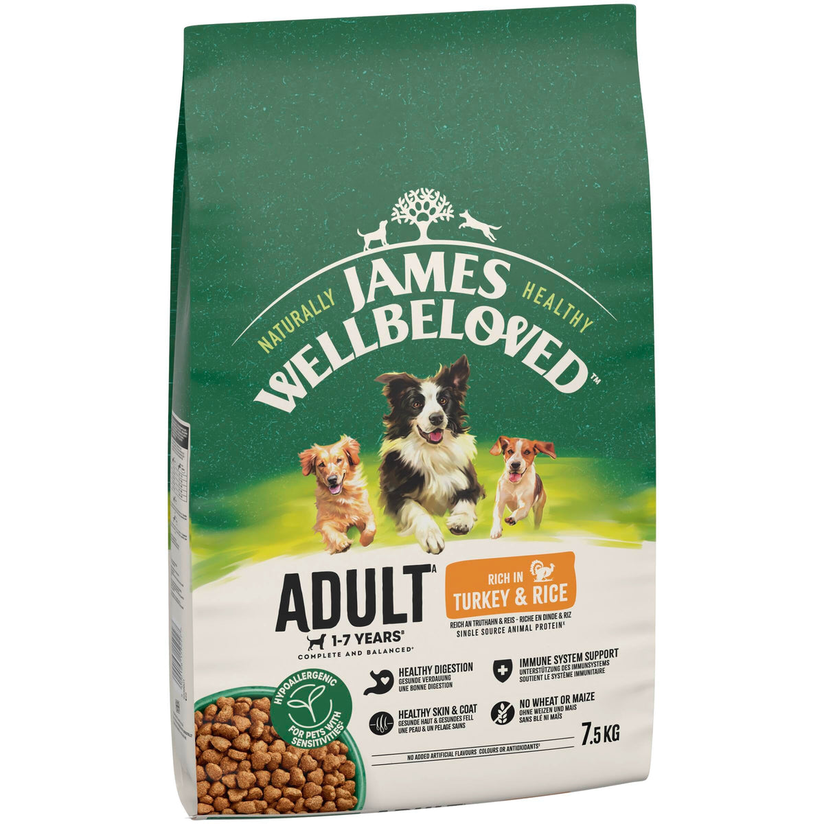 James Wellbeloved Dog Adult Hypoallergenic Dry Food Turkey and Rice 2 kg