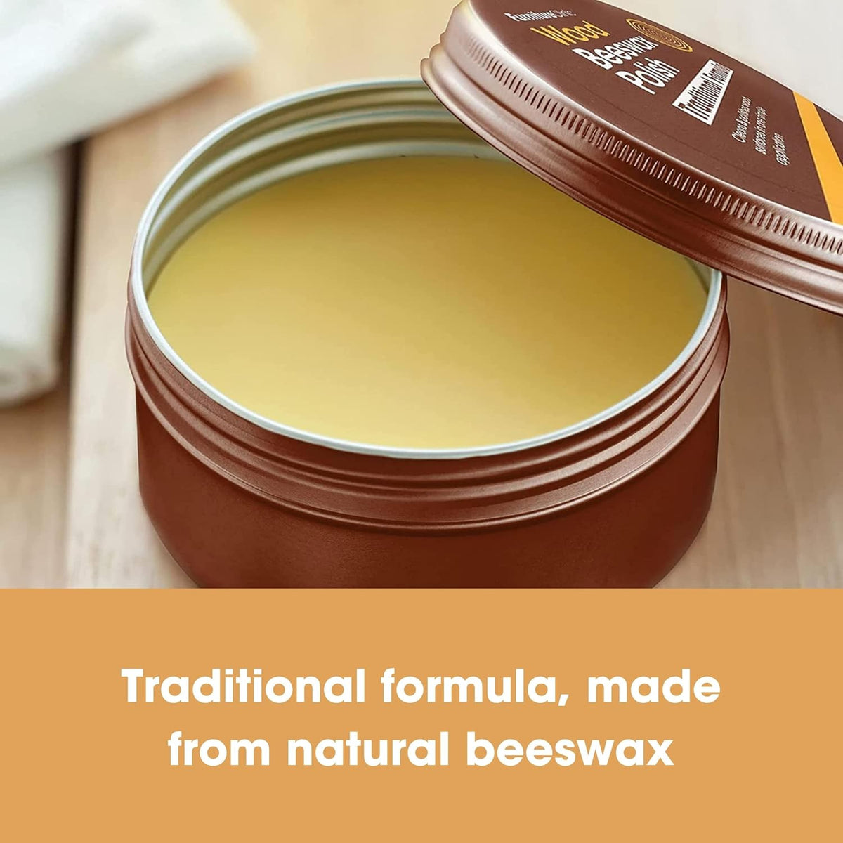 Furniture Clinic Clear Beeswax Polish for Wood & Furniture - 200ml - Natural Beeswax for All Types and Colours - Wooden Furniture Polish to Protect & Enhance Any Wooden Surface