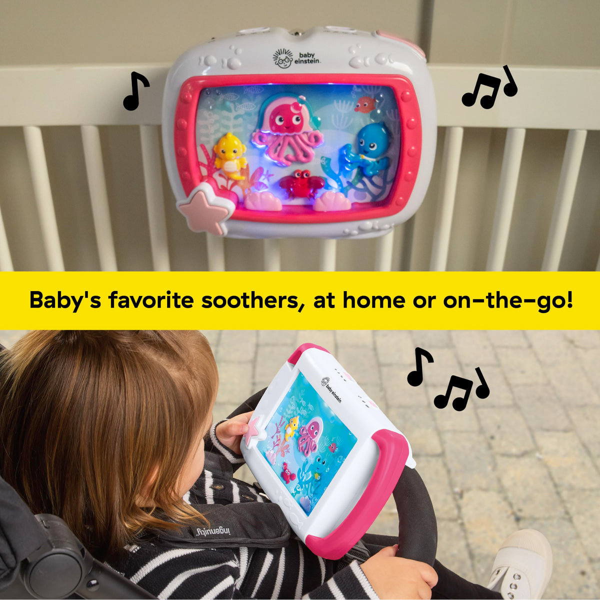 Baby Einstein Sea Dreams Soother, Crib Toy with Remote, Baby Sleep Aid, Calming Lights & Melodies, Newborn and Up